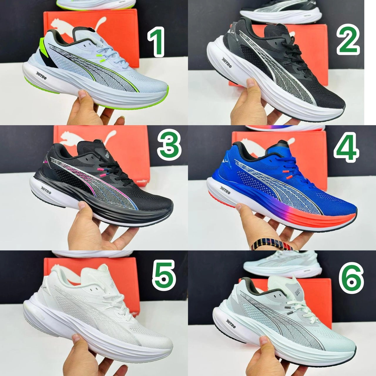 کتونی ویتنامی پوما نیترو puma nitro/3 کوالیتی A باجعبه بارکد دار سایز : 40 41 42 43 44 45  در 6 رنگ - سایز:۴۰