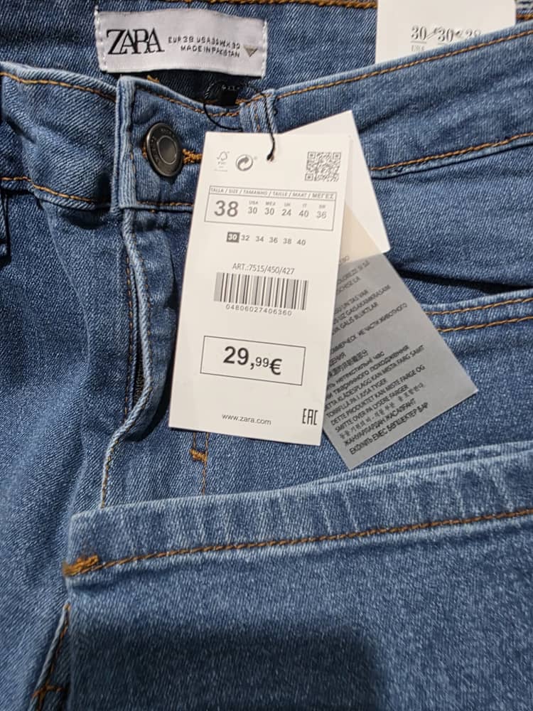 شلوار جین اورجینال زارا ZARA سایز 40 تا 50 فروش تک و عمده