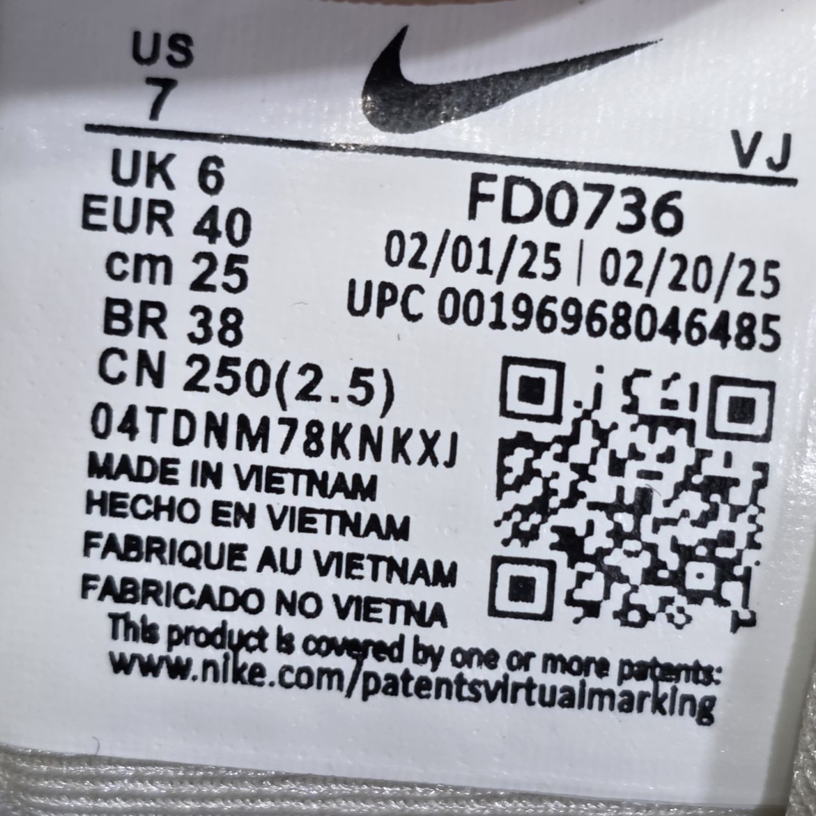 کتونی ویتنامی زنانه نایک کشلون وی تو کی | وارداتی ویتنام | باجعبه Nike V2k Run سایز بندی کامل 37 تا 40