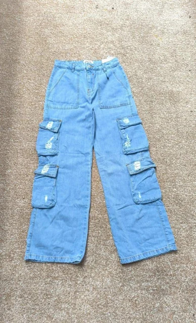 شلوار جین کارگو هشت جیب زنانه Zara اصل، Zara Cargo Jeans 8 Pockets، چهار رنگ آبی آسمانی آبی روشن آبی متوسط ذغالی مشکی، / سایز 36 تا 44 ایرانی/ و قد 108 تا 110