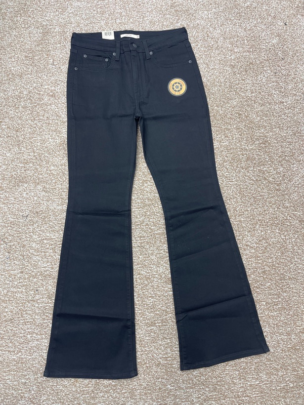 شلوار جین زنانه لیوایز اورجینال مدل دمپا گشاد مشکی سایز 36 تا 46 | Levi’s Flare قد 105