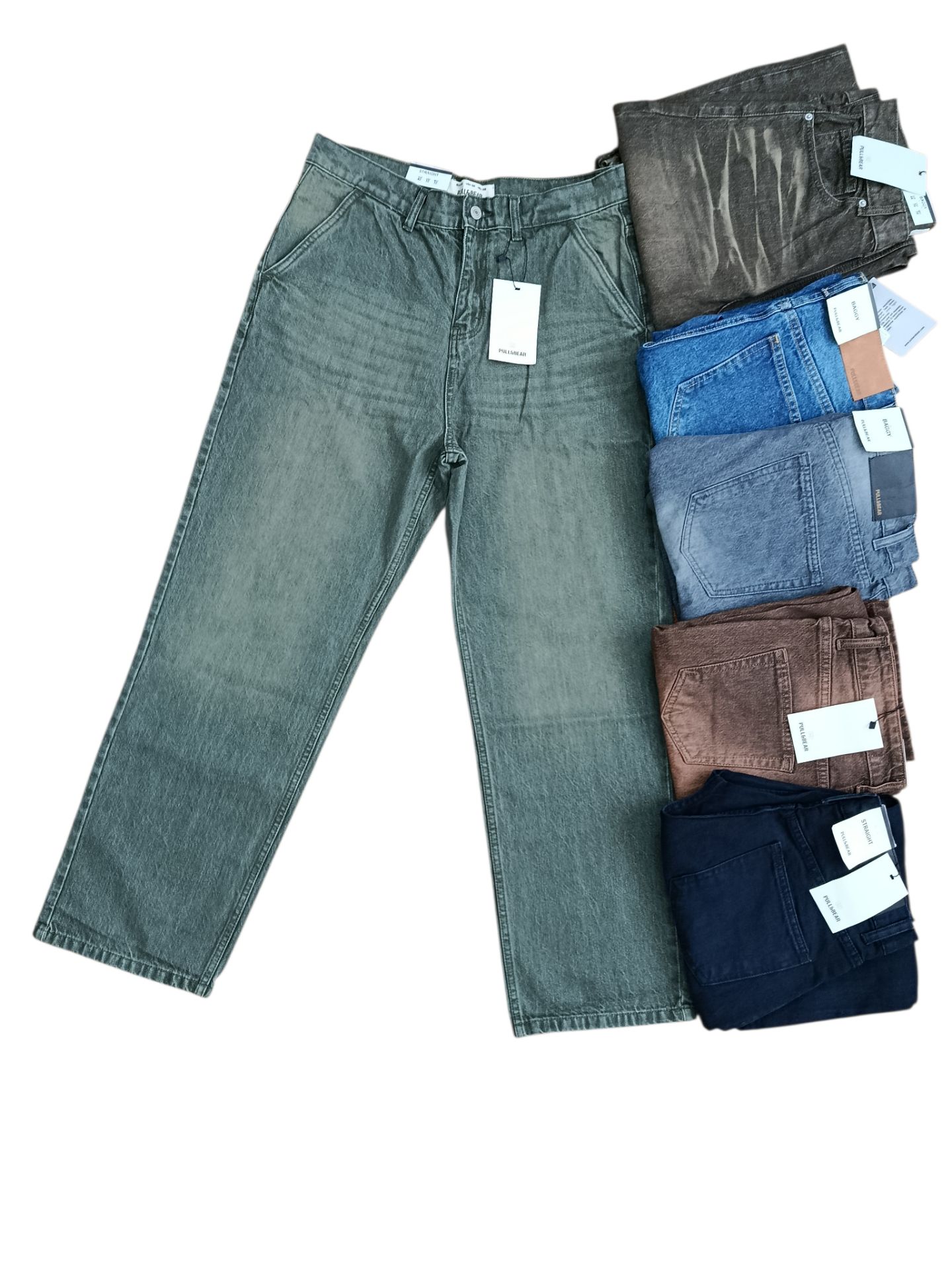 شلوار جین مام بگ پول اند بیر Pull&Bear | فیت آزاد، قد 110، استایل ترندی و راحت