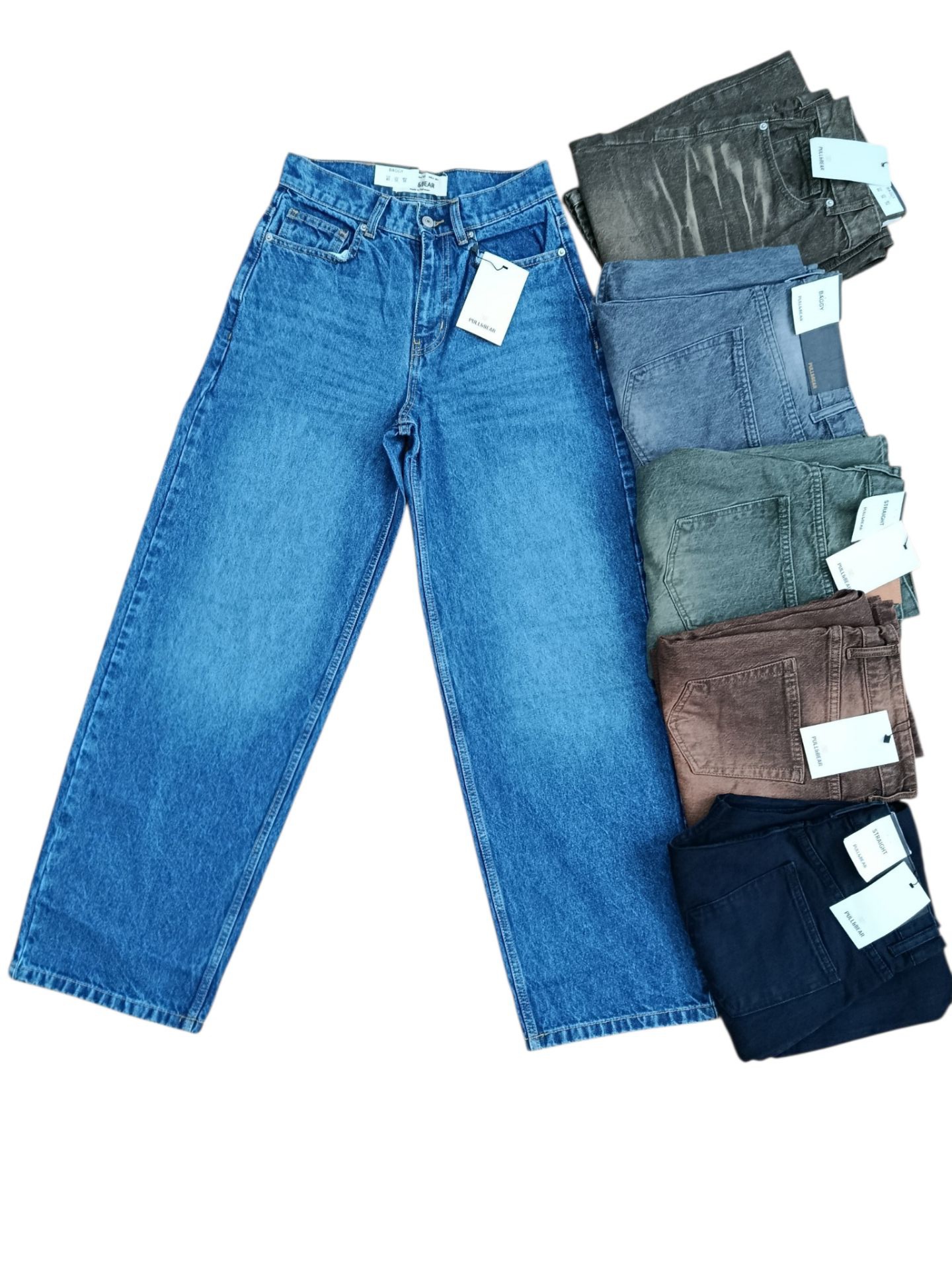 شلوار جین مام بگ پول اند بیر Pull&Bear | فیت آزاد، قد 110، استایل ترندی و راحت