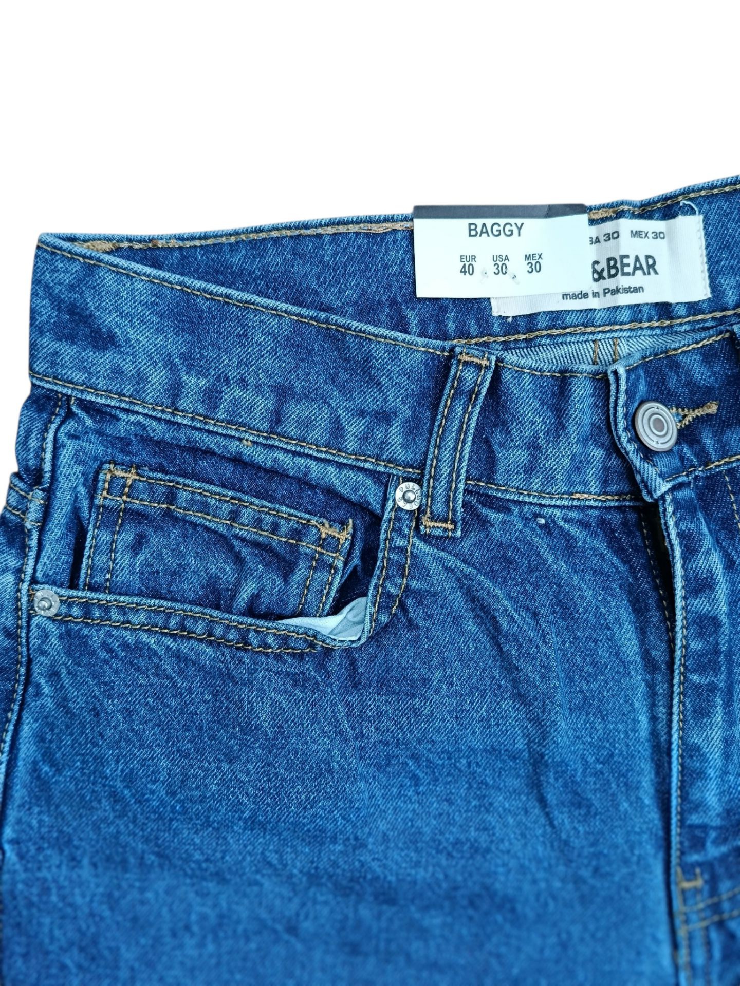 شلوار جین مام بگ پول اند بیر Pull&Bear | فیت آزاد، قد 110، استایل ترندی و راحت