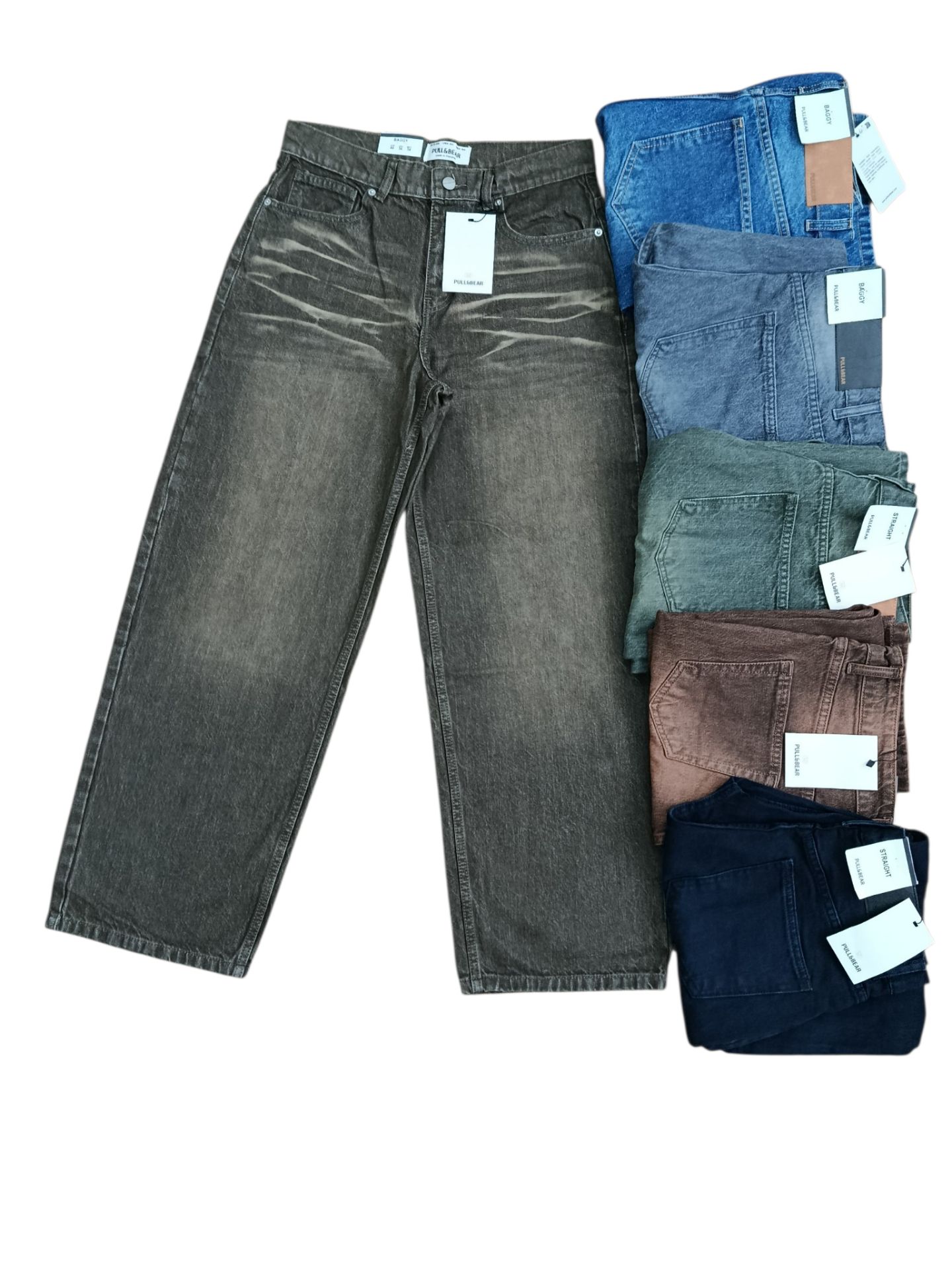شلوار جین مام بگ پول اند بیر Pull&Bear | فیت آزاد، قد 110، استایل ترندی و راحت