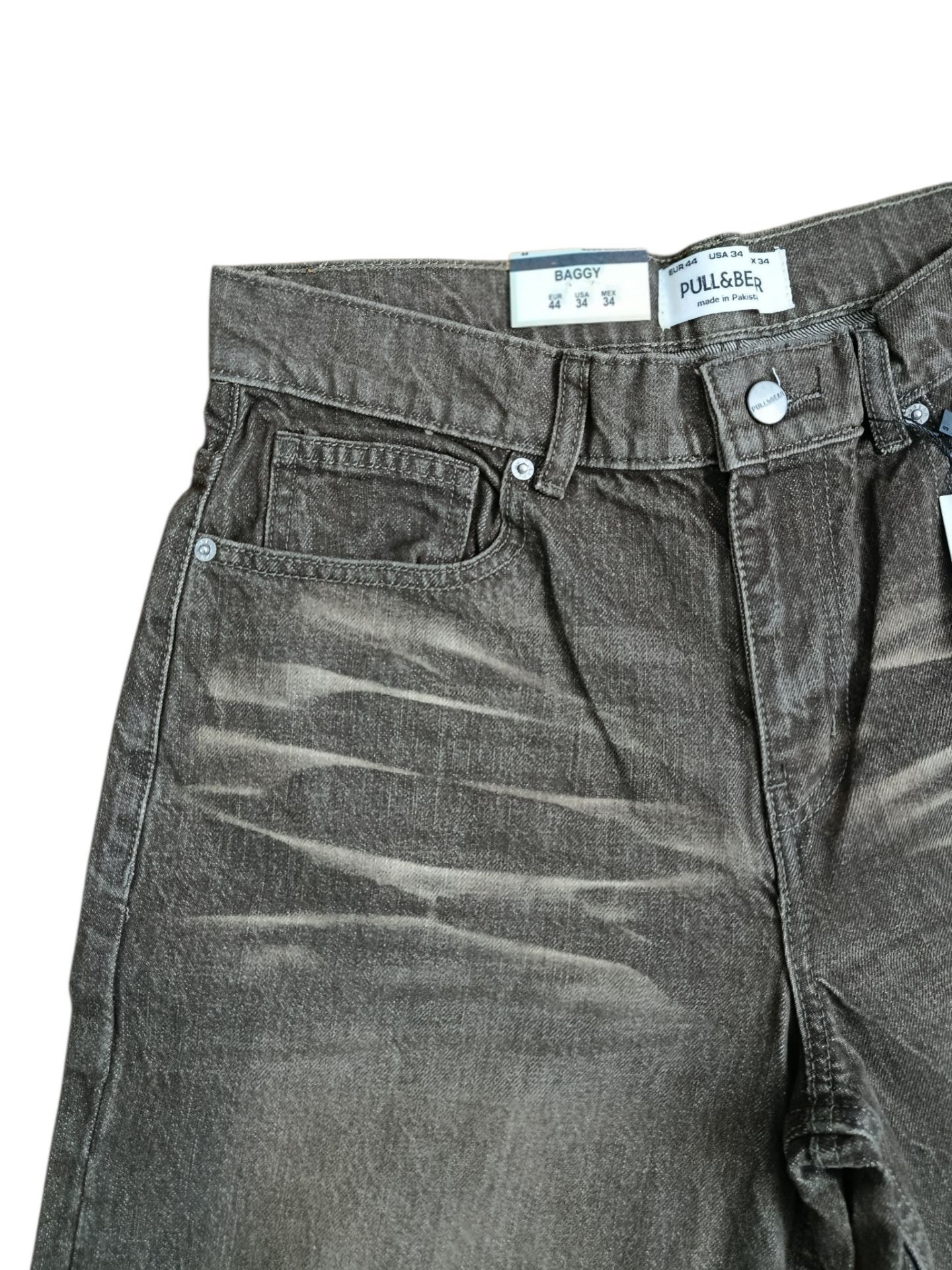 شلوار جین مام بگ پول اند بیر Pull&Bear | فیت آزاد، قد 110، استایل ترندی و راحت