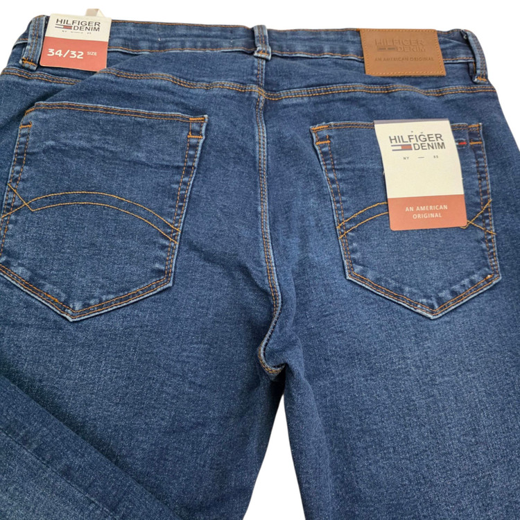 شلوار جین مردانه اورجینال Tommy Hilfiger Denim مدل راسته | جین کشی آبی | سایز 40 تا 46 | ساخت پاکستان