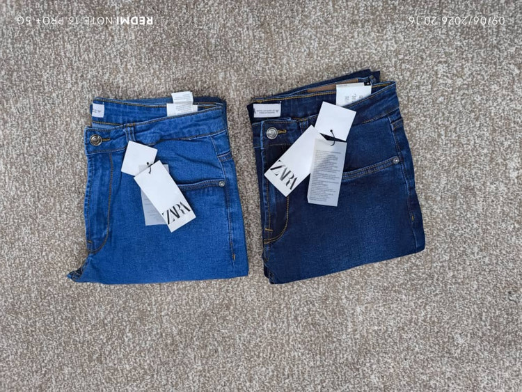 شلوار جین مردانه زارا (ZARA) مدل اسلیم فیت – کیفیت اورجینال و تنخور عالی با سایز کمر 40 تا 46 و قد 108