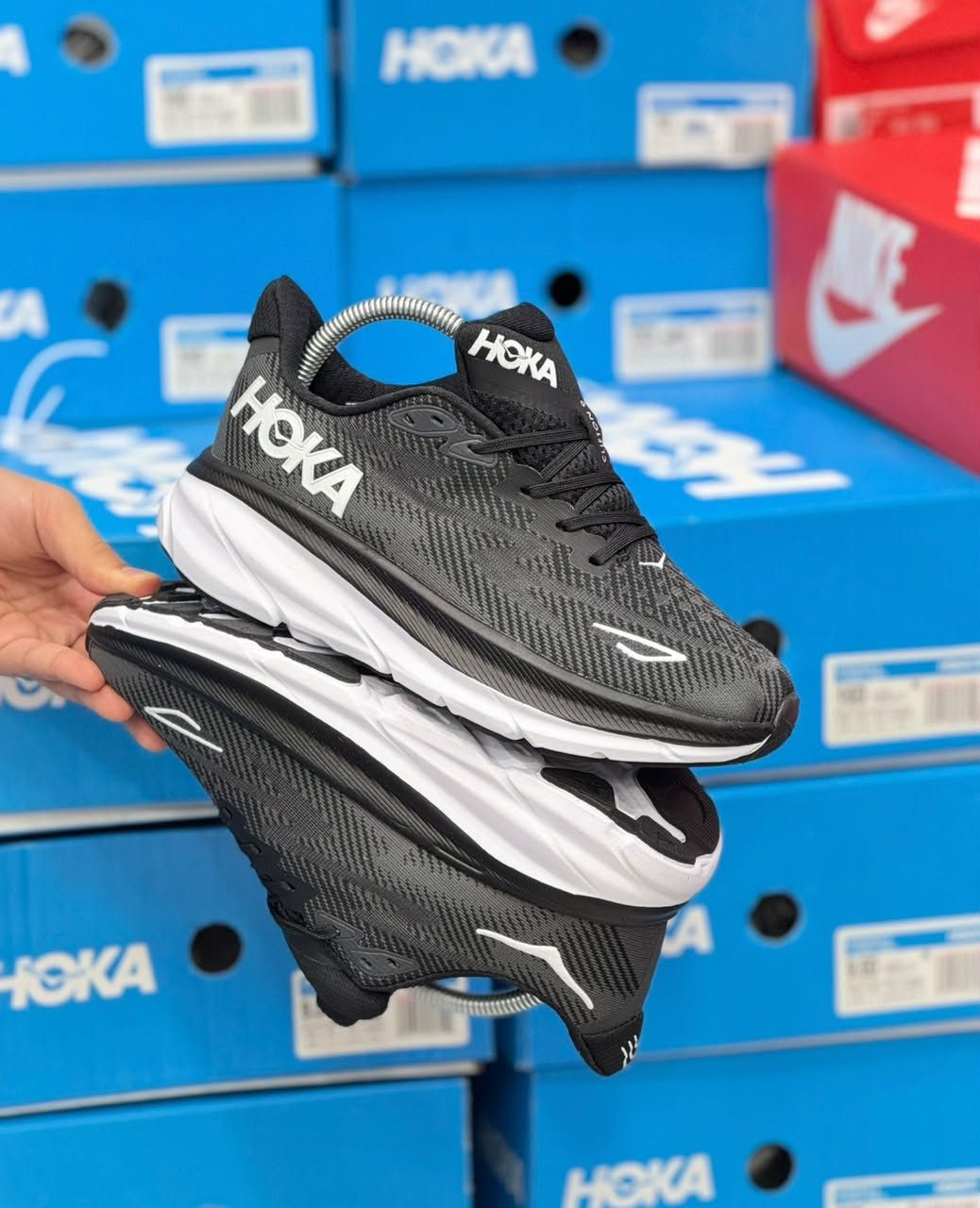 کتونی هوکا کلیفتون 9 مسترکوالیتی/Hoka Clifton 9/سایز 40 تا 45/ساخت ویتنام/ضمانت کالا/فروش تک و عمده